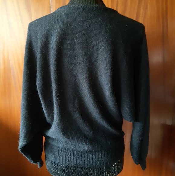 Vintage Ms. Sheryl Black Cut Out Neckline Size S - Picture 3 of 8